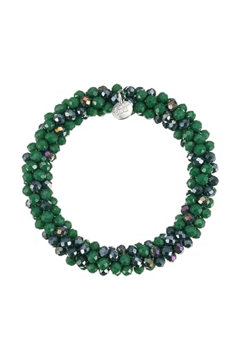 Leslii Damen-Armband Klara Kristallkorn Glasperlen Kristall Armband (Grün-Multi) von Leslii
