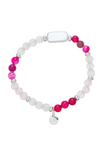 Leslii Damen-Armband Stein-Kugeln Perle Armschmuck Pink Weiß Leslii Damen-Armband Stein-Kugeln Perle Armschmuck Pink Weiß von Leslii
