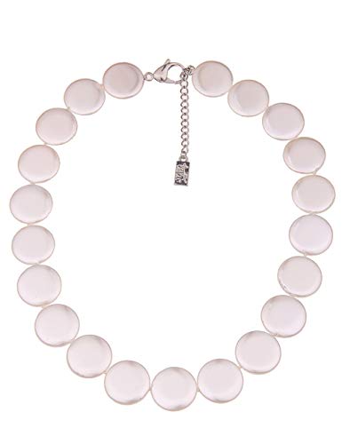 Leslii Damen-Kette Collier Perlen-Kette Geschenke Muschelkern-Perlen kurze Modeschmuck-Kette in Weiß von Leslii