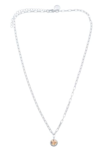 Leslii Damen-Kette Kurze Halskette Glasstein Collier-Kette in Silber Braun von Leslii