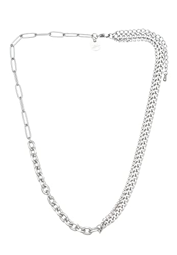 Leslii Damen-Kette Glitzer Glieder-Kette Strass kurze Halskette Statement-Kette (Silber) von Leslii