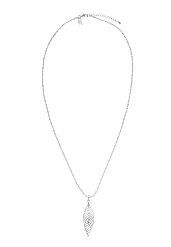 Leslii Damen-Kette Lange Halskette Blatt-Anhänger Filigran Halsschmuck Silber von Leslii