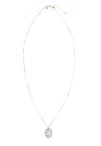 Leslii Damen-Kette Lange Halskette Oval Glasstein Glitzer-Kette Halsschmuck Gold von Leslii
