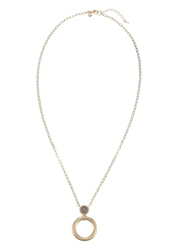 Leslii Damen-Kette Lange Kette Ring-Anhänger Halsschmuck Gold von Leslii