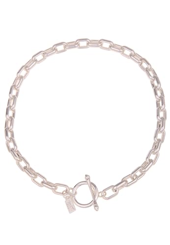 Leslii Damen-Kette Laura Statement Glieder-Kette Kurze Kette silberne Modeschmuck-Kette Silber von Leslii