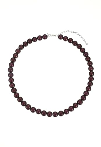 Leslii Damen-Kette Reflective Pearl kurze Perlen-Kette Magic 3D-Effekt Ø 10mm Collier (Berry) von Leslii