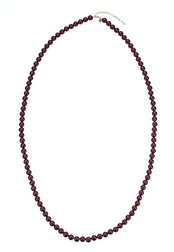 Leslii Damen-Kette Reflective Pearl lange Perlen-Kette Magic 3D-Effekt (Rot) von Leslii