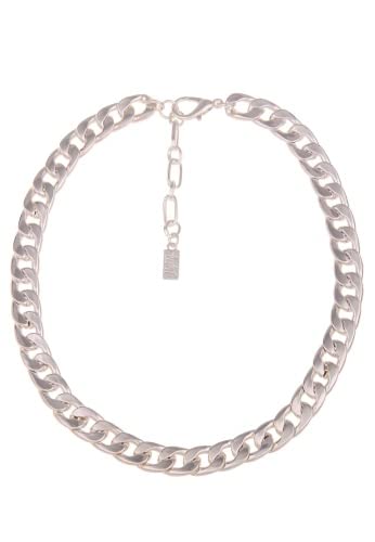 Leslii Damen-Kette Statement Panzer-Kette Massiv Glieder-Kette silberne Modeschmuck-Kette Silber von Leslii