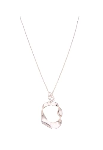 Leslii Damen-Kette XXL Ring-Anhänger Glieder-Kette Halskette Statement Silber von Leslii