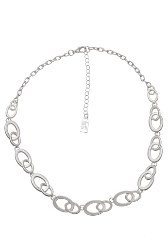 Leslii Damen-Kette kurze Halskette Glieder-Kette silberne Collier-Kette Statement Modeschmuck-Kette Silber von Leslii