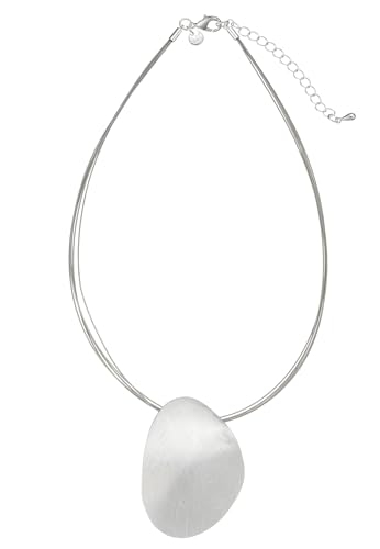 Leslii Damen-Kette kurze Kette Pure mehrfacher Halsreif Collier silberne Modeschmuck-Kette Matt Silber von Leslii