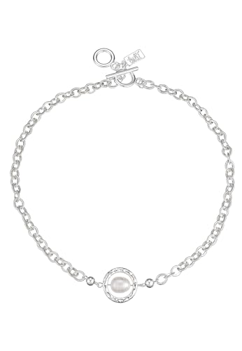 Leslii Damen-Kette weißer Perlen-Anhänger silberne Statement-Kette kurze Halskette Collier in Silber Weiß von Leslii