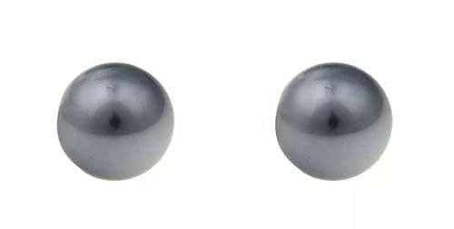 Leslii Damen-Ohrringe Classic Perlen-Ohrringe graue Perlen-Stecker 12mm Ohrstecker in Grau von Leslii