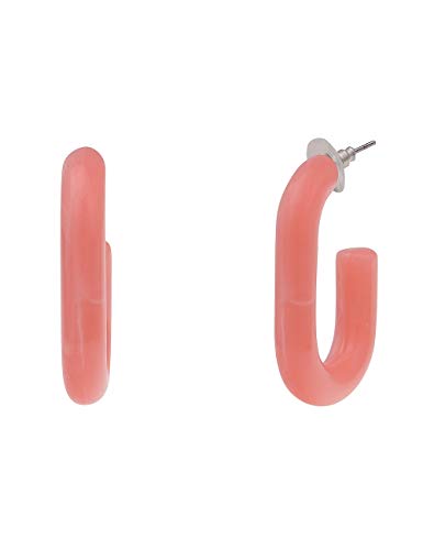 Leslii Damen-Ohrringe leichte Creolen Oval ovale Ohrringe pinke Modeschmuck-Ohrringe Kunststoff-Ohrschmuck in Pink von Leslii