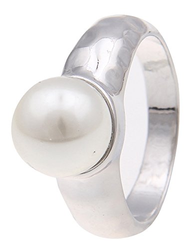 Leslii Damen-Ring Big Pearl Metalllegierung Größe 18mm und 19mm 250114149 RingSize 60 (19.1) von Leslii