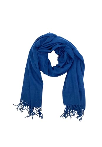 Leslii Damen-Schal Uni einfarbiger Schal weicher Fransen-Schal Accessoire (dunkelblau) von Leslii