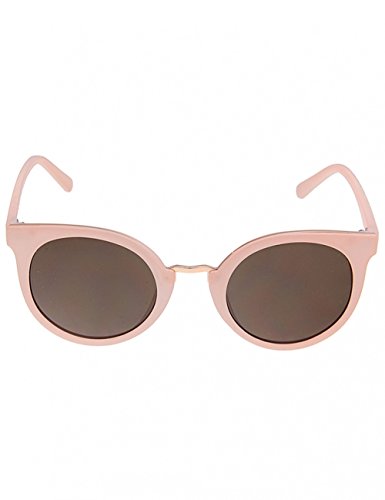 Leslii Damen-Sonnenbrille Classic-Look Sunglasses nude Designer-Brille Kunststoff Ø Glas inkl. Brillenrand 5,4cm Rosa von Leslii