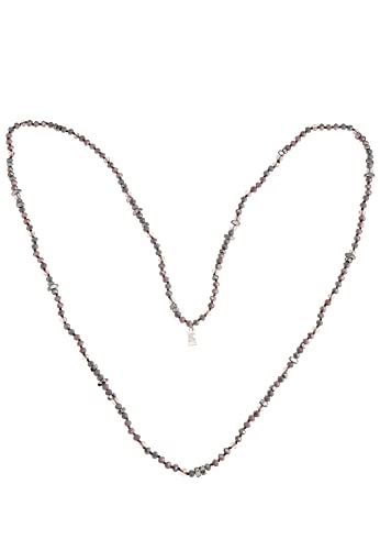 Leslii Halskette Crystal Damen-Kette Glasperlen-Kette lane Modeschmuck-Kette Silber Lila von Leslii