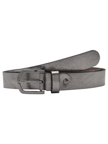 Leslii Premium Gürtel Leder-Gürtel grauer Gürtel Kalbs-Nappaleder Breite 3cm Narbung Gun Metal in Grau Größe 95 von Leslii