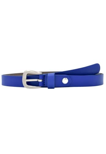 Leslii Premium Gürtel echter Leder-Gürtel 2cm blauer Gürtel Kalbs-Nappaleder Narbung Royal-Blau Größe 85 von Leslii