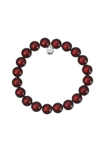 Leslii Reflective Pearls Perlen-Armband Magic 3D-Effekt (Dunkelrot Ø 10mm) von Leslii