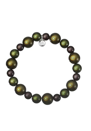 Leslii Reflective Pearls Perlen-Armband Magic 3D-Effekt (Grün Mixed Size) von Leslii