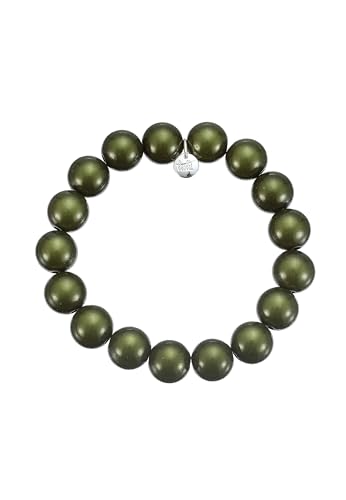 Leslii Reflective Pearls Perlen-Armband Magic 3D-Effekt (Khaki Ø 12mm) von Leslii
