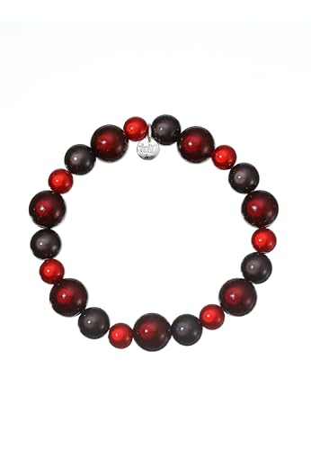 Leslii Reflective Pearls Perlen-Armband Magic 3D-Effekt (Rot Mixed Size) von Leslii