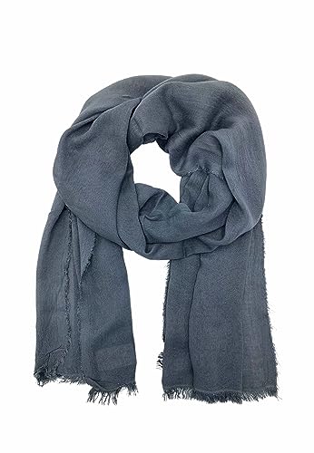 Leslii Schal für Damen aus Bambus Viskose – Nachhaltig leichter dünner Schal Halstuch uni einfarbig (dunkelgrau) von Leslii