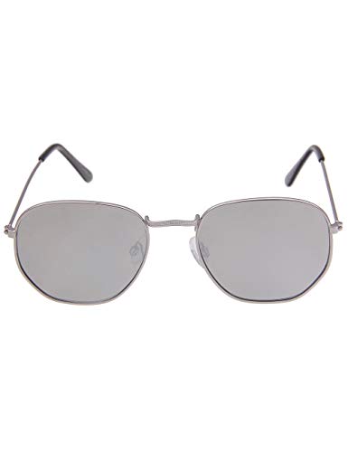 Leslii Sonnenbrille Damen Kanten-Style Designerbrille Statement-Brille Retro eckige Sunglasses Silber von Leslii