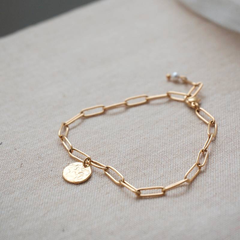 Adagio-Armband - Große Netzkette Und Stahlmedaille von LesperlesdeJeannette