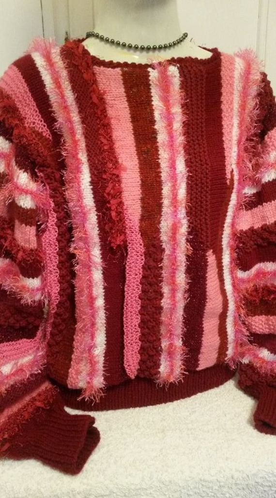 Luxus Damen Stil Pullover "Anny Blat" Bordeaux/Rose von LespullsdeLine