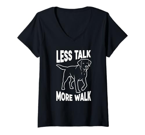 Damen Less Talk More Walk Lustiger Hund T-Shirt mit V-Ausschnitt Damen Less Talk More Walk Lustiger Hund T-Shirt mit V-Ausschnitt von Less Talk More Walk Outfits