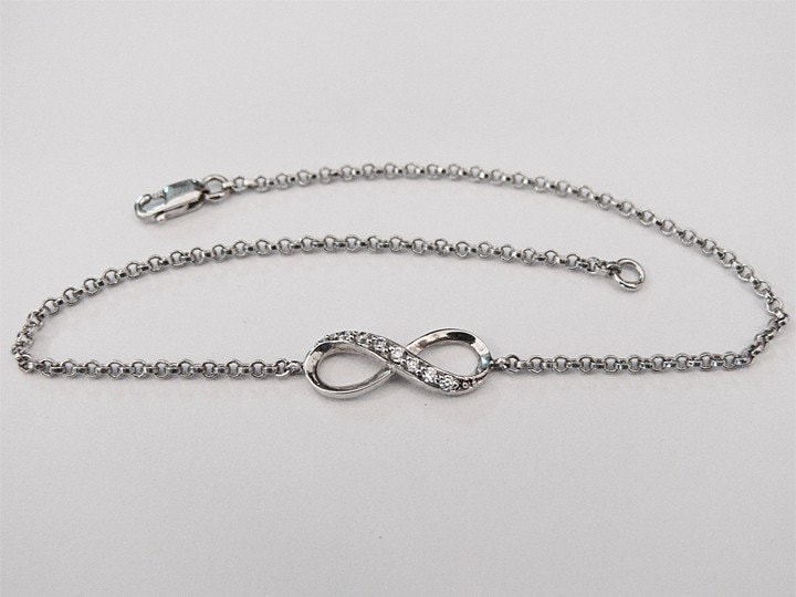 Cz Unendlichkeit Armband, Schmuck, Silber Unendlichkeit, Besten Freund Zierliche Ewigkeit Armband von Lessaremore