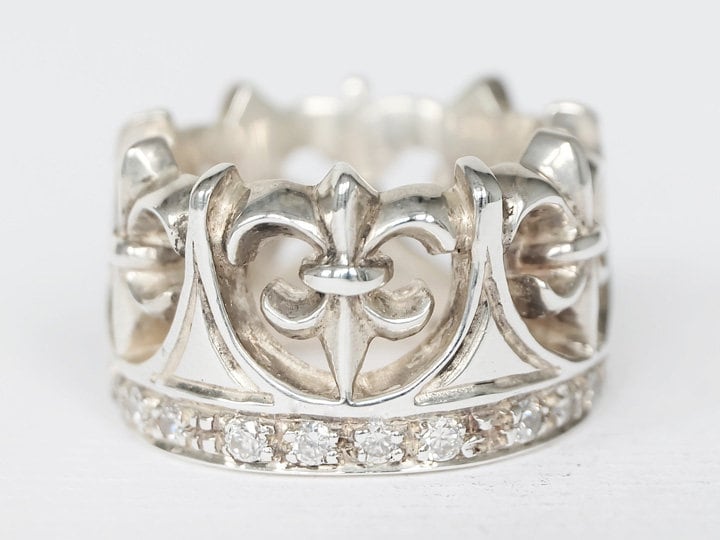 Fleur De Lis Kronenring, Silber Kronenring, Königskronenring, Kronenring Silber, Königskronenring, Kronenring, Fleur De Lis Ring, Fleur von Lessaremore