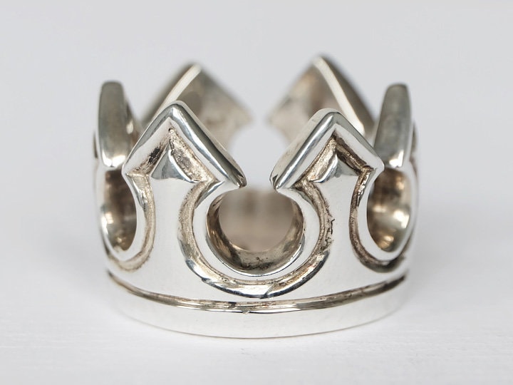 Handgemachter Kronenring, Silberner Handgemachter Kronenring, Königskronenring, Königlicher Kronenring von Lessaremore