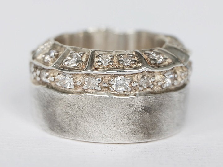 Mountain Statement Ring, Kubikzirkonia-Ring, Bergring, Cz-Ring, Großer Ring, Schwerer Breiter Kuppelring, Bandring, Massiver Ring von Lessaremore