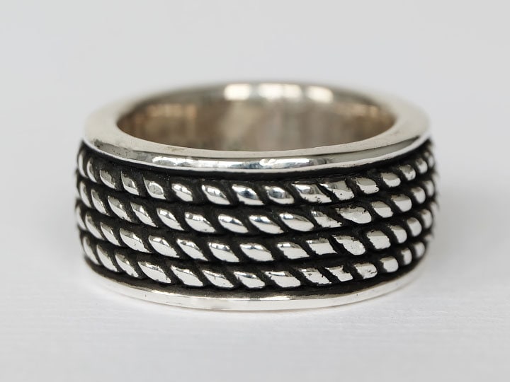 Seil Daumen Ring, Seil Ring Silber, 925 Silber Daumenring, Spinner Ring, Breiter Geflochtener von Lessaremore