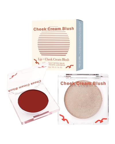 2Pcs Rouge & Highlighter Cream für Gesicht, Multi-use Rot Blush Makeup Palette, Schimmer Highlighter Blusher, Cremige Hochpigmentiert Formel, Vegan, Langlebig Wasserdicht, Geschenke für Frauen-C von Lestpola