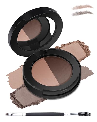 2 Farben Augenbrauen Puder, Langanhaltende Wasserfest Eyebrow Powder Palette, Multi-use Augenbrauen Färben Makeup mit Spiegel und Pinsel, Feines Pulver, Natural Volume and Fill of Brows for Women-02 2 Farben Augenbrauen Puder, Langanhaltende Wasserfest Eyebrow Powder Palette, Multi-use Augenbrauen Färben Makeup mit Spiegel und Pinsel, Feines Pulver, Natural Volume and Fill of Brows for Women-02 von Lestpola