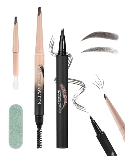 Eyebrow Pen Kit, Microblading Augenbrauenstift & Gel Eyebrow mit Ersatzmine, Langanhaltender Wasserfest, Quickly Sculpt and Fill in Eyebrows, Multipurpose Augenbrauen Farbe Makeup Set for Women-03 von Lestpola
