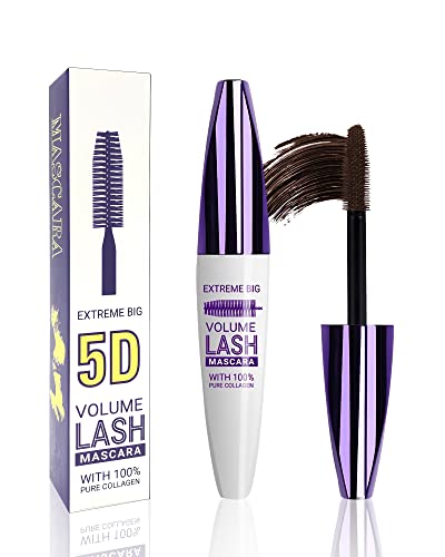 Brown 5D Telescopic Mascara for Eyelashes, Waterproof Smudge-proof Long Lasting Colored Mascara, Voluminous Curling Defining Non-clump Mascara, False Lash Effect Extension Makeup, Cosplay Party Use von Lestpola