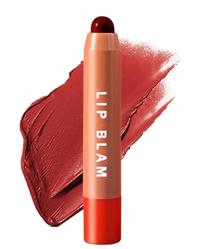 Colour Lip Balsam Lipglosse Chubby Stick-1Pcs Pflegender Lippenstift,Feuchtigkeitsspendender Getönter Lippenstift,Farbintensität Lip Gloss Lip Balm,Geschenk zum Christmas-Tag für Frauen-05Wine Red von Lestpola