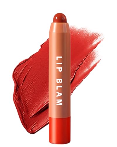 Colour Lip Balsam Lipglosse Chubby Stick-1Pcs Pflegender Lippenstift,Feuchtigkeitsspendender Getönter Lippenstift,Farbintensität Lip Gloss Lip Balm,Geschenk zum Christmas-Tag für Frauen-06#Red von Lestpola