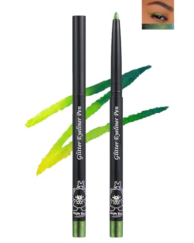 Bunter Gel-Eyeliner Stift mit Anspitzer, Wasserfester Chamäleon Bunter Glitzer Eyeliner Pencil, Matte Schimmer Metallic Eyeliner mit multireflektierendem Finish, Lidschatten-Stift für Augen-Makeup-04 von Lestpola