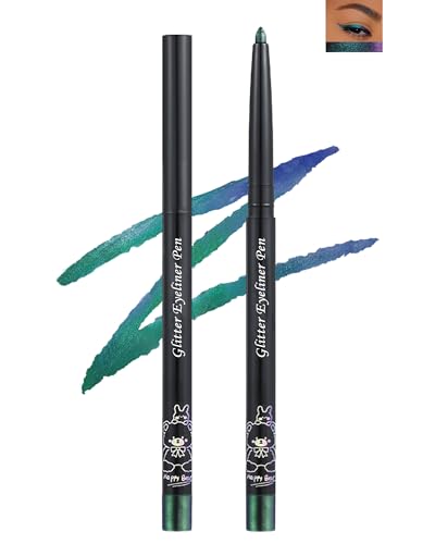 Bunter Gel-Eyeliner Stift mit Anspitzer, Wasserfester Chamäleon Bunter Glitzer Eyeliner Pencil, Matte Schimmer Metallic Eyeliner mit multireflektierendem Finish, Lidschatten-Stift für Augen-Makeup-05 von Lestpola