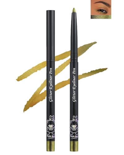 Bunter Gel-Eyeliner Stift mit Anspitzer, Wasserfester Chamäleon Bunter Glitzer Eyeliner Pencil, Matte Schimmer Metallic Eyeliner mit multireflektierendem Finish, Lidschatten-Stift für Augen-Makeup-03 von Lestpola