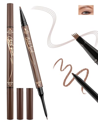 2-in-1 Dual-Ended Microblading Augenbrauenstift, Eyebrow Pencil mit 4 Mikrogabelspitzen und Ultra-Feiner Bleistift, Leichtes Zeichnen Natürlicher Augenbrauen, Langanhaltend & Wasserfest-02 Dunkelbraun 2-in-1 Dual-Ended Microblading Augenbrauenstift, Eyebrow Pencil mit 4 Mikrogabelspitzen und Ultra-Feiner Bleistift, Leichtes Zeichnen Natürlicher Augenbrauen, Langanhaltend & Wasserfest-02 Dunkelbraun von Lestpola