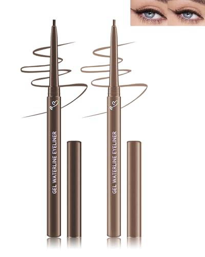 Eyeliner Wasserfest Braun & Hellbraun-2Pcs Soft und Smooth Glide Gel Eyeliner, Mett Creme Gel Textur, Langlebig Wischfest Kajalstift, Hochpigmentierter Seidiger Eyeliner Stift Makeup für Frauen-02+03 von Lestpola