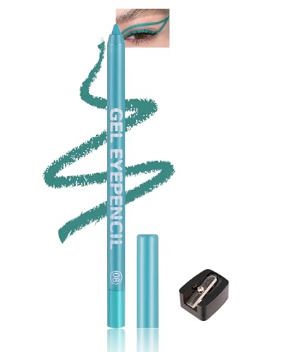 Gel Eyeliner Wasserfest Seeblau, Creme Matt Eyeliner Stift mit Anspitzer, Langahaltend Wischfest, Schnelltrocknende Geschmeidig, Hochpigmentierter Colored Eye Liner Pen Make-up für Cosplay Party-08 von Lestpola